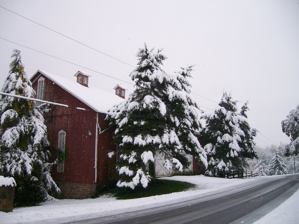 farm in winter